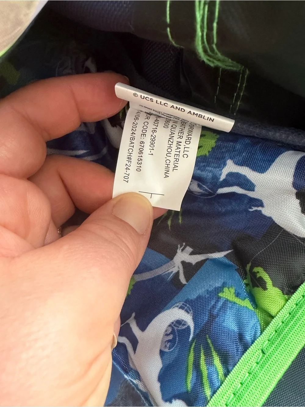 Jurassic World / Jurassic Park Kids Dinosaur Backpack – Blue & Lime Green T-Rex